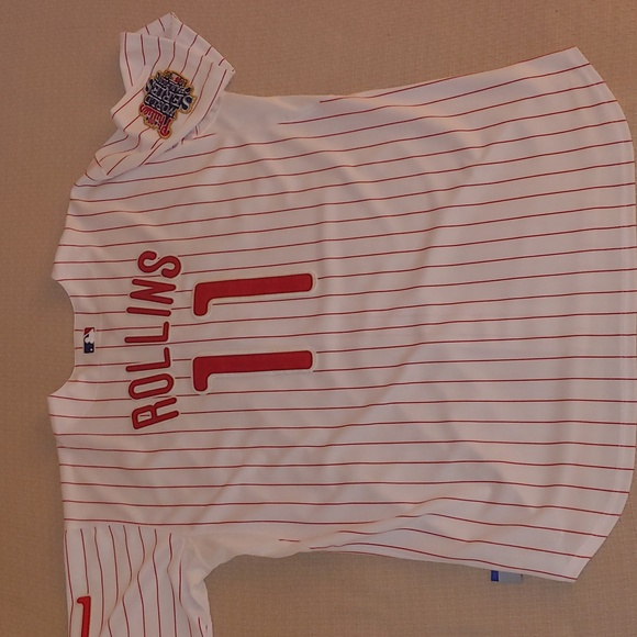 2008 World Series Jimmy Rollins Philadelphia Phillies Cool Base Jersey - Picture 4 of 4